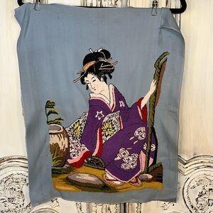 Gorgeous Asian Hand Made Embroidered Art Panel VINTAGE